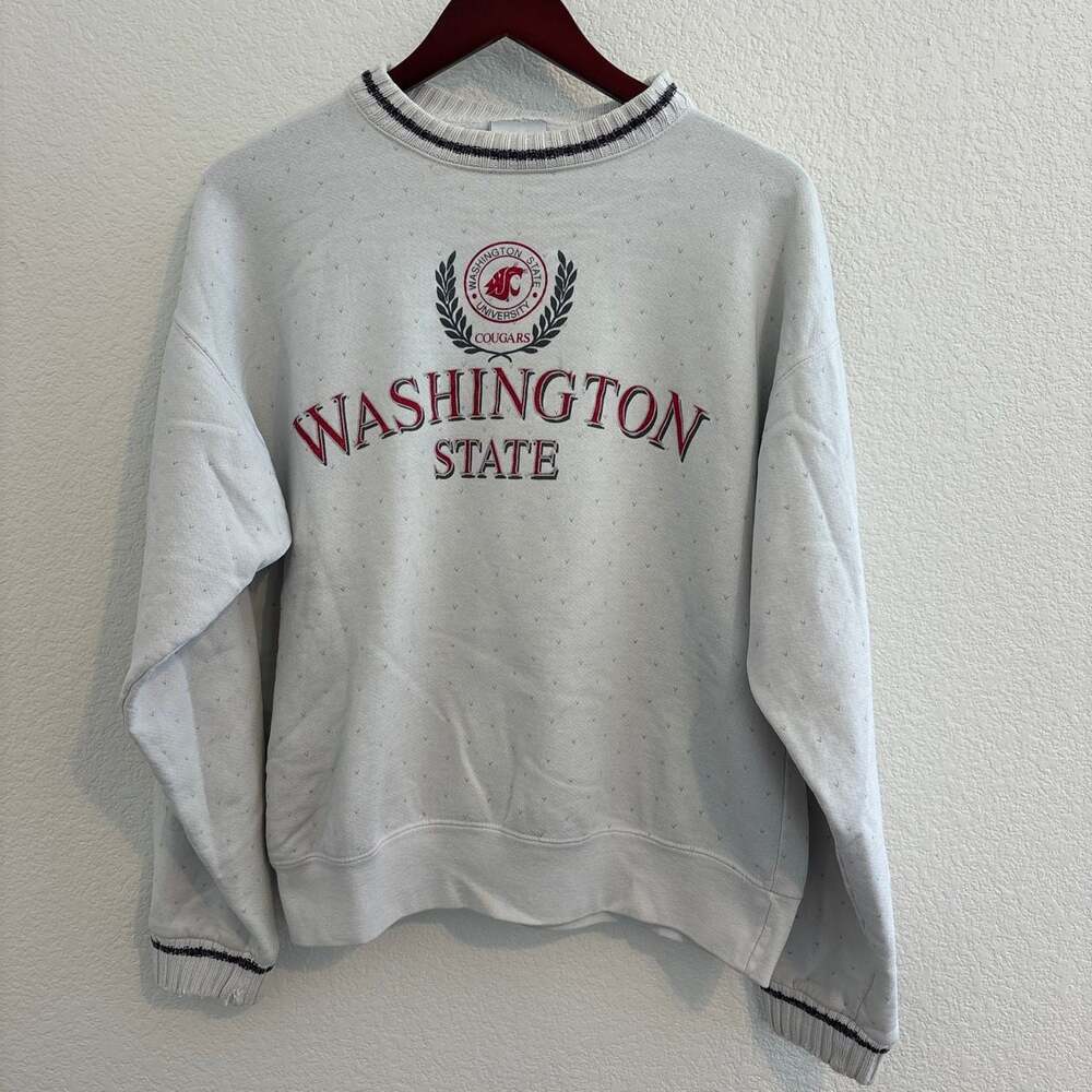 Beezil Vintage Washington State Cougars Embroidered Crewneck Sweatshirt